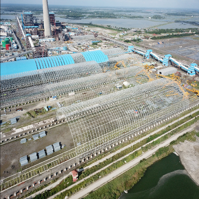 Le strutture d'acciaio dello spazio della stabilità Q235 strutturano la costruzione 100-300m per lo stoccaggio del carbone