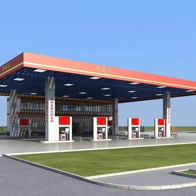 Piegamento del tetto della costruzione 150mm della stazione di servizio della struttura del baldacchino della pompa di benzina Q345