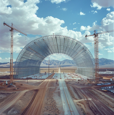 Large Span Bolt Ball Design Steel Space Frame for Coal Shed Building. Soluzioni innovative di progettazione e costruzione