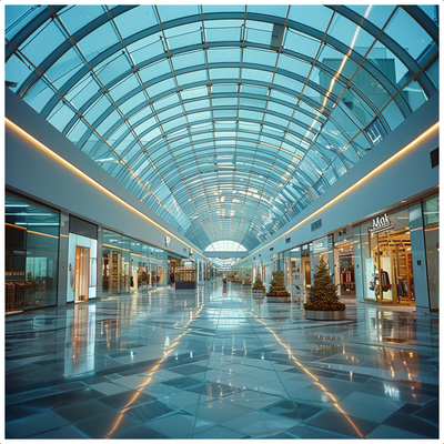 Grandi lucernari a doppia cupola Velux con cornice curva in alluminio per edifici di design elegante