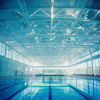Struttura di acciaio per il soffitto delle piscine Soluzioni durevoli ed eleganti