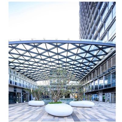 Pensilina per stazione di servizio in acciaio con struttura spaziale, grado Q235/Q345B e durata di 70 anni